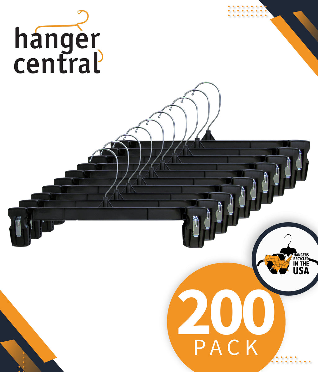 Hanger Central Durable Plastic Clothing Hangers, 17 inch, 200 Pack