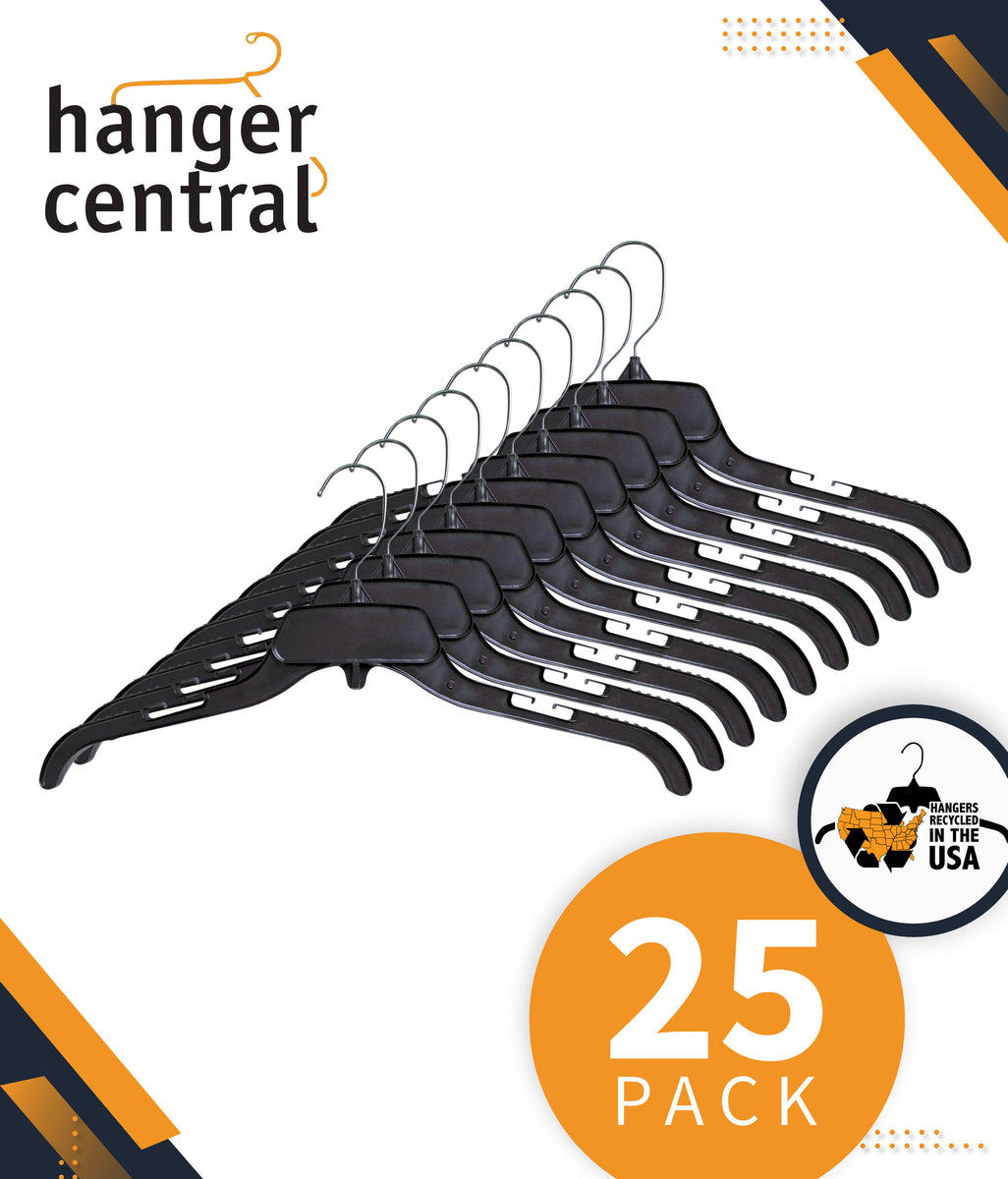 Hanger Central Heavy Duty Pack of 25 Slim Clear Pants Hangers