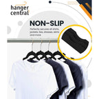 17 Inch Black Velvet Clothes Hangers with Swivel Hook