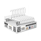 Clear Skirt & Pant Hangers with Adjustable Clips 14"