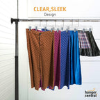 Clear Skirt & Pant Hangers with Adjustable Clips 14"