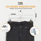 Clear Skirt & Pant Hangers with Adjustable Clips 14"