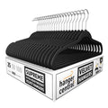 17 Inch Black Velvet Clothes Hangers with Swivel Hook