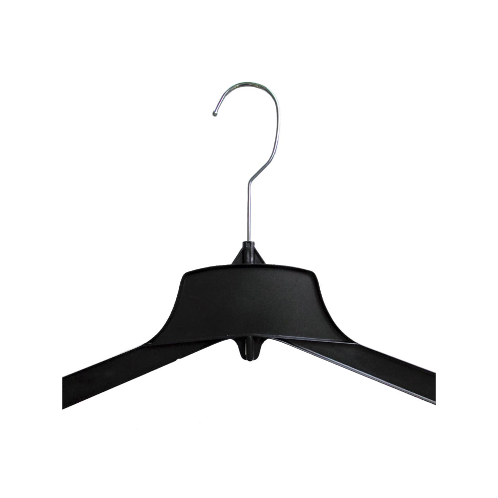 Long Plastic Hangers with Swivel Hooks Black 15" (Pack of 25)