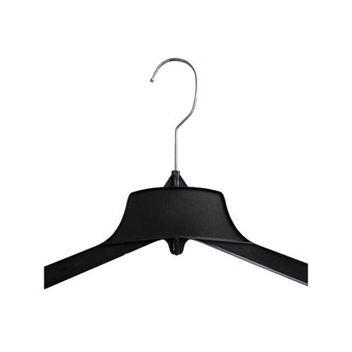 Long Plastic Hangers with Swivel Hooks Black 15" (Pack of 25)