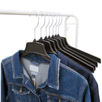 Long Plastic Hangers with Swivel Hooks Black 15" (Pack of 25)