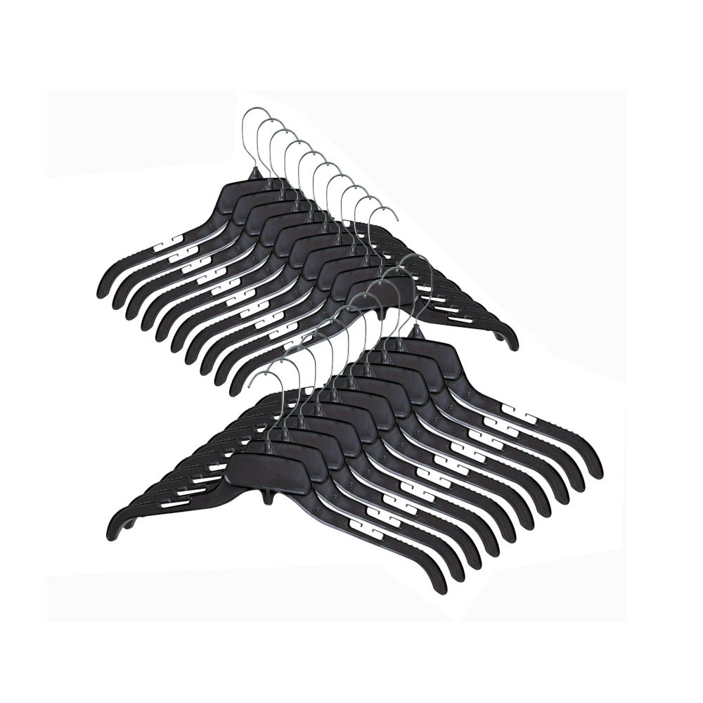 Plastic Hangers with Swivel Hooks Black 15" / 17"