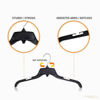 Plastic Hangers with Swivel Hooks Black 15" / 17"