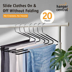 Open-Ended Non-Slip Metal Pants Hangers (20 Pack)