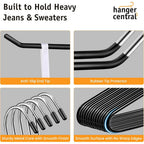 Open-Ended Non-Slip Metal Pants Hangers (20 Pack)