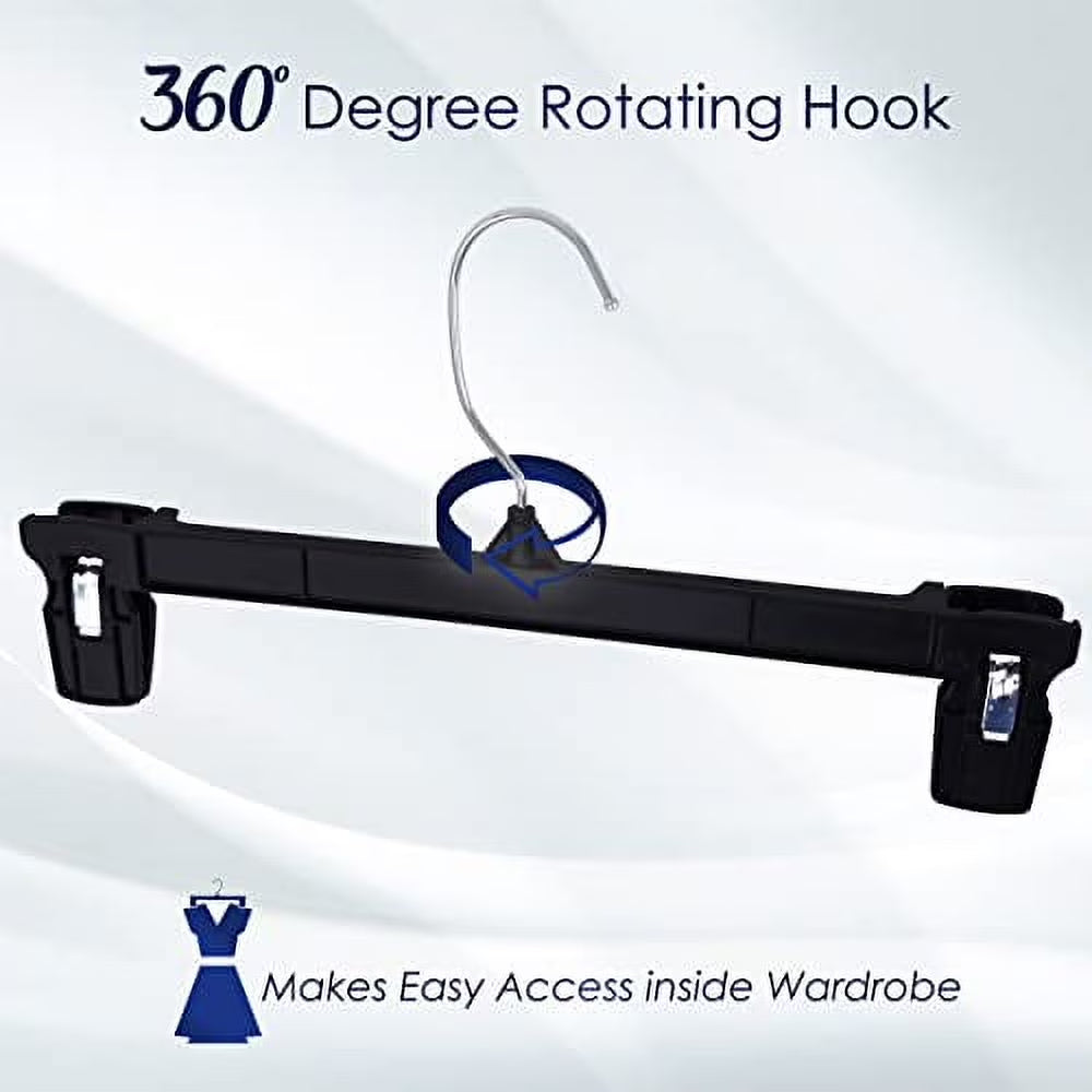 Pant & Skirt Hangers with Extra Long Pinch Clips 12"