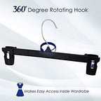 Pant & Skirt Hangers with Extra Long Pinch Clips 12"