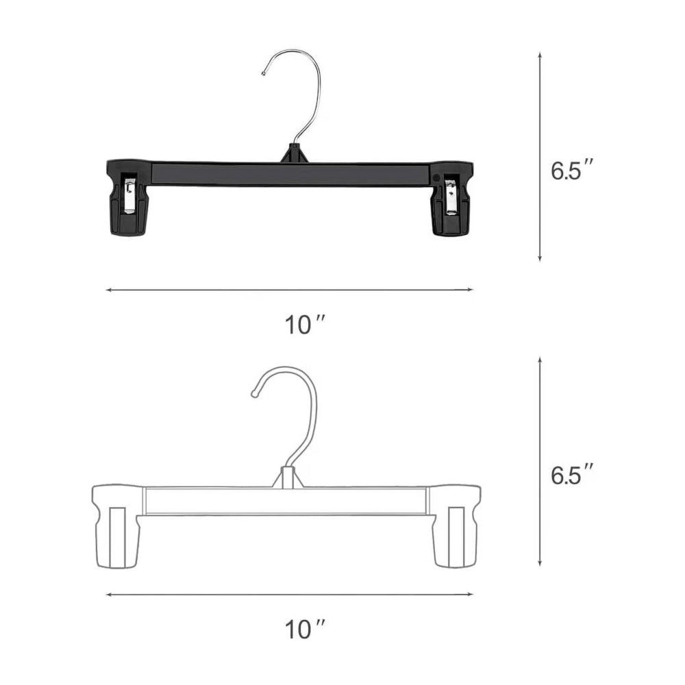 Pant & Skirt Hangers with Swivel Hooks 10" (100 Pack)